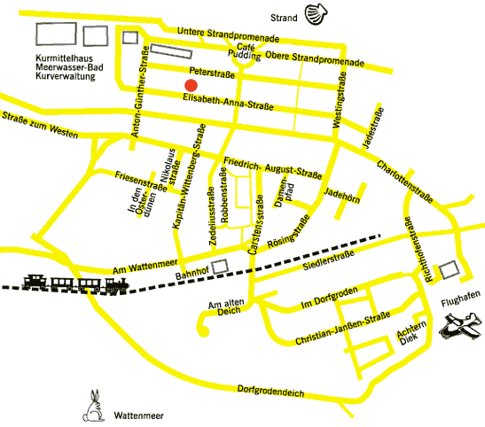 Lageplan Villa Verdi - Wangerooge, Ferienhaus, Ferienwohnung