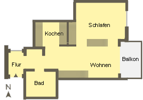 Ferienwohnungen im Haus Puccini auf Wangerooge - Grundriss Wohnung 3
