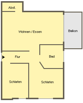 Ferienwohnungen im Haus Puccini auf Wangerooge - Grundriss Wohnung 3