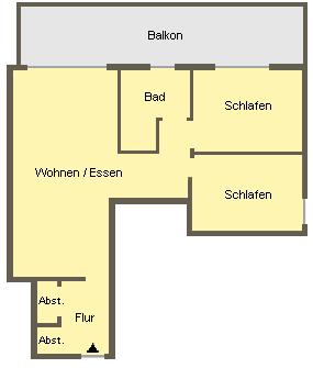 Ferienwohnungen im Haus Puccini auf Wangerooge - Grundriss Wohnung 3